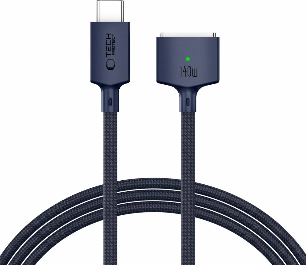 Kablë karikimi USB-C në MagSafe 3 Tech-Protect MMC01 Ultraboost 140W 2m, blu e errët, 1 copë