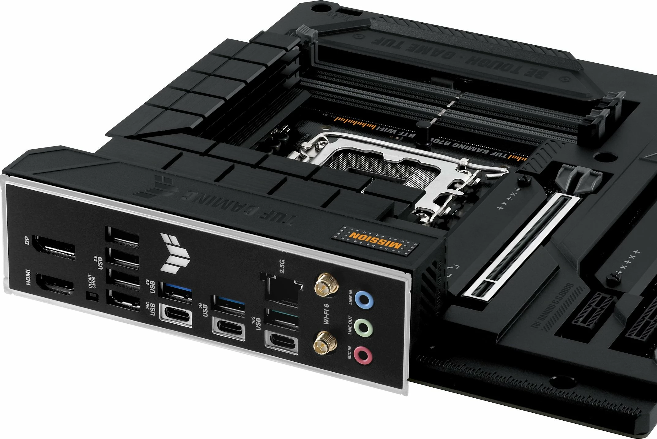 Pllakë amë Asus TUF GAMING B760M-BTF WIFI, Micro-ATX, WiFi 6, DDR5, e zezë