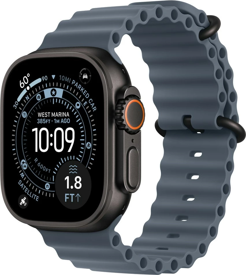 zgjatim rripi Apple Ocean MGCK4ZM/A, për Smartwatch 49 mm, XL, fluoroelastomer + elemente titani të zi, blu marinë
