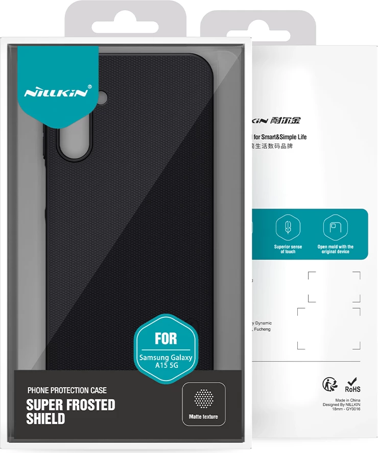 Mbështjellës Nillkin Super Frosted Shield për Samsung Galaxy A15 5G, i fortë, Blu