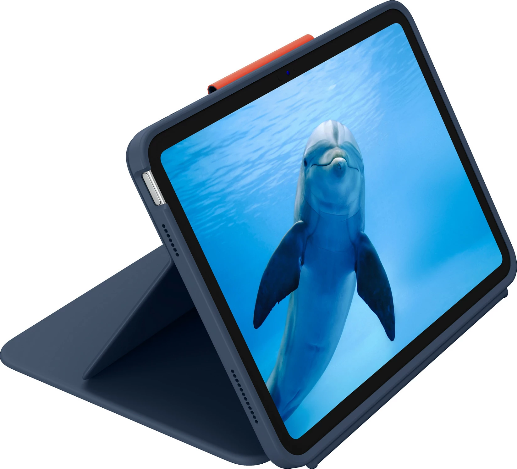 Tastierë me mbështjellës Logitech Rugged Combo 4 Touch për iPad, Smart Connector, Trackpad, Blu