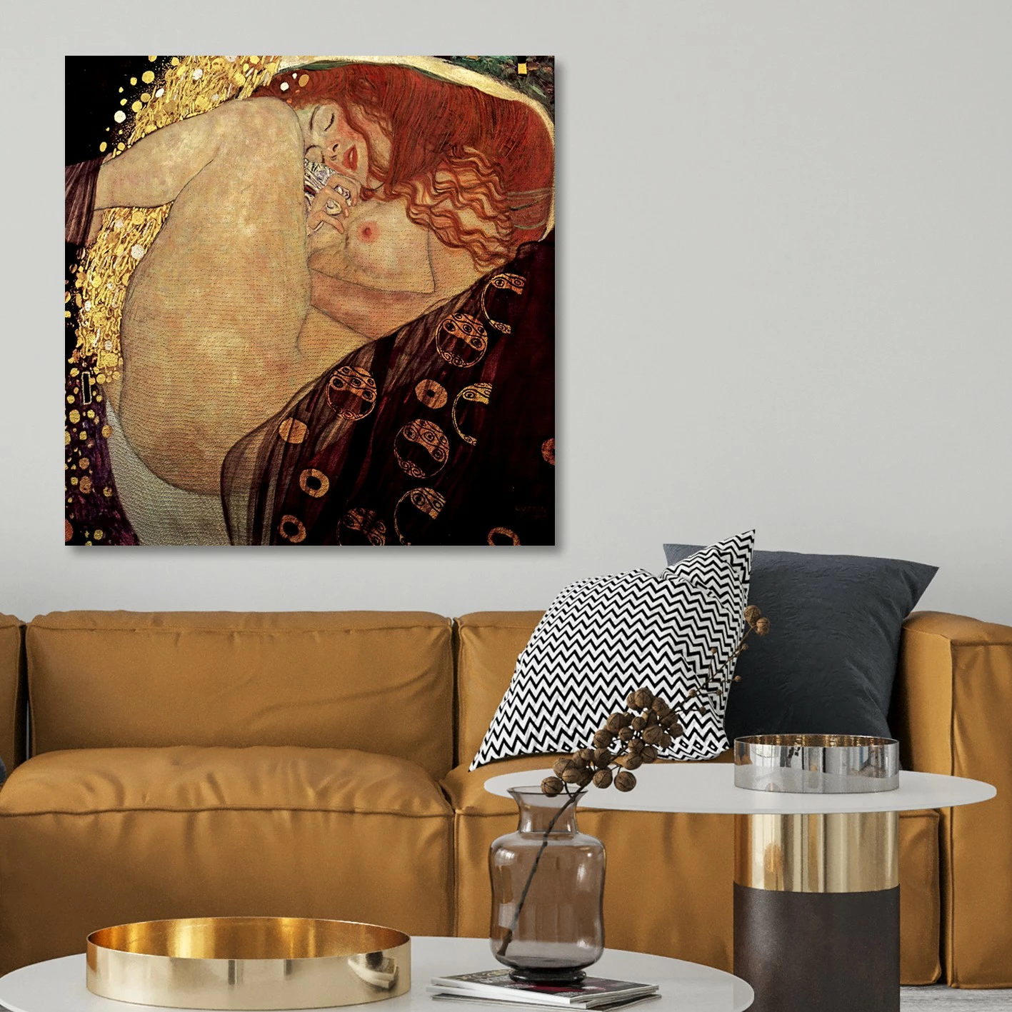 Pikturë dekorative në kanavacë, Gustav Klimt, shumëngjyrëshe, 100x100cm