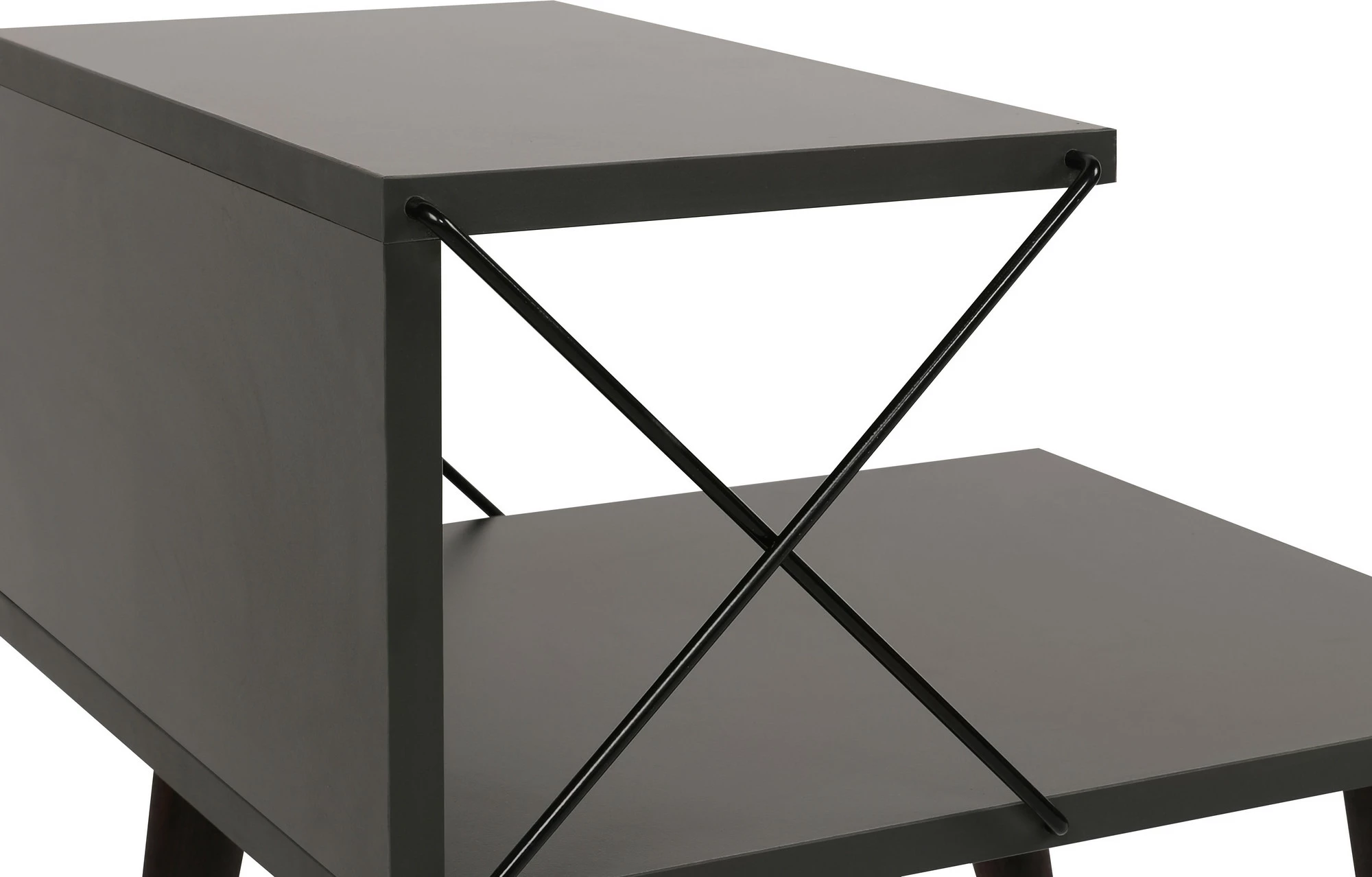 Komodinë Hanah Home, Cross, ngjyrë antracit