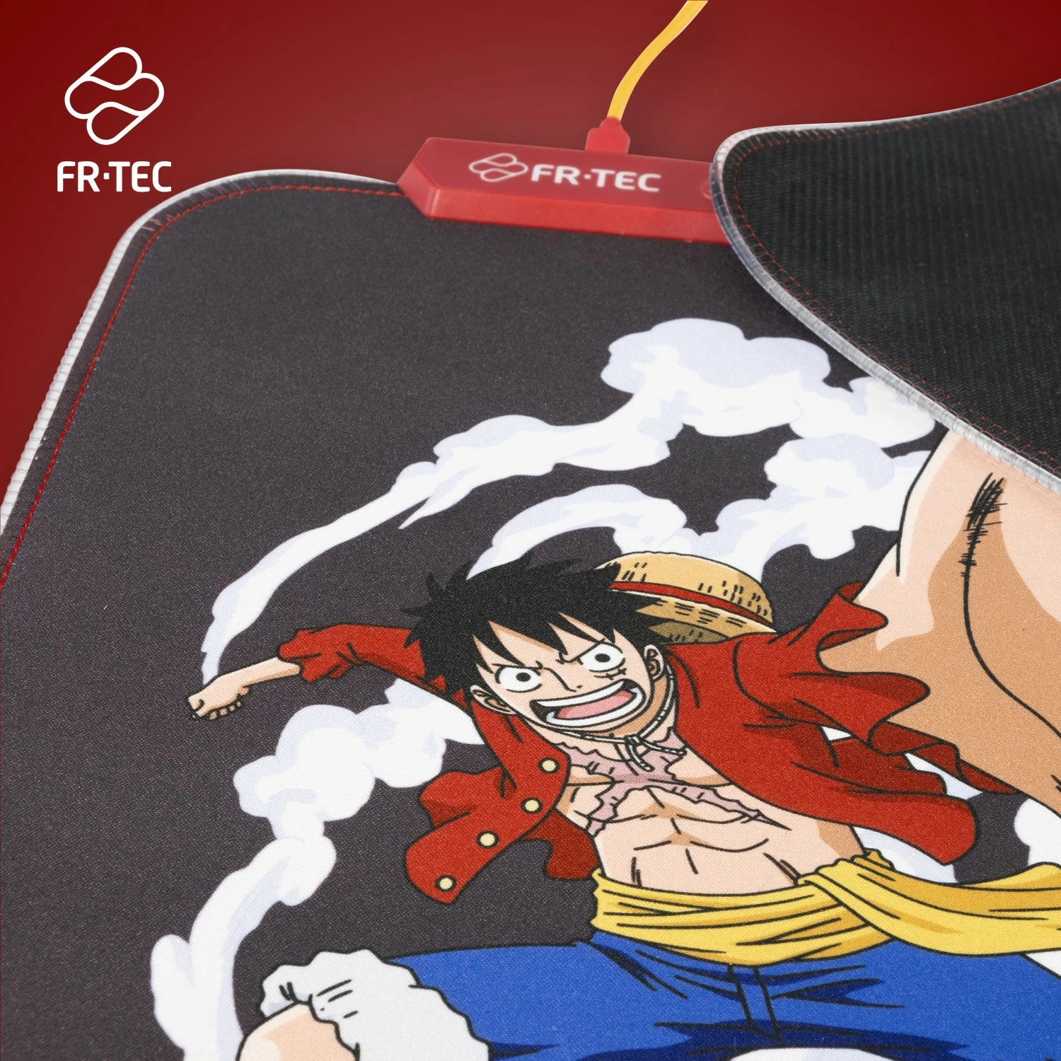 Mauspad Blade One Piece Luffy gaming, i zi me të kuqe