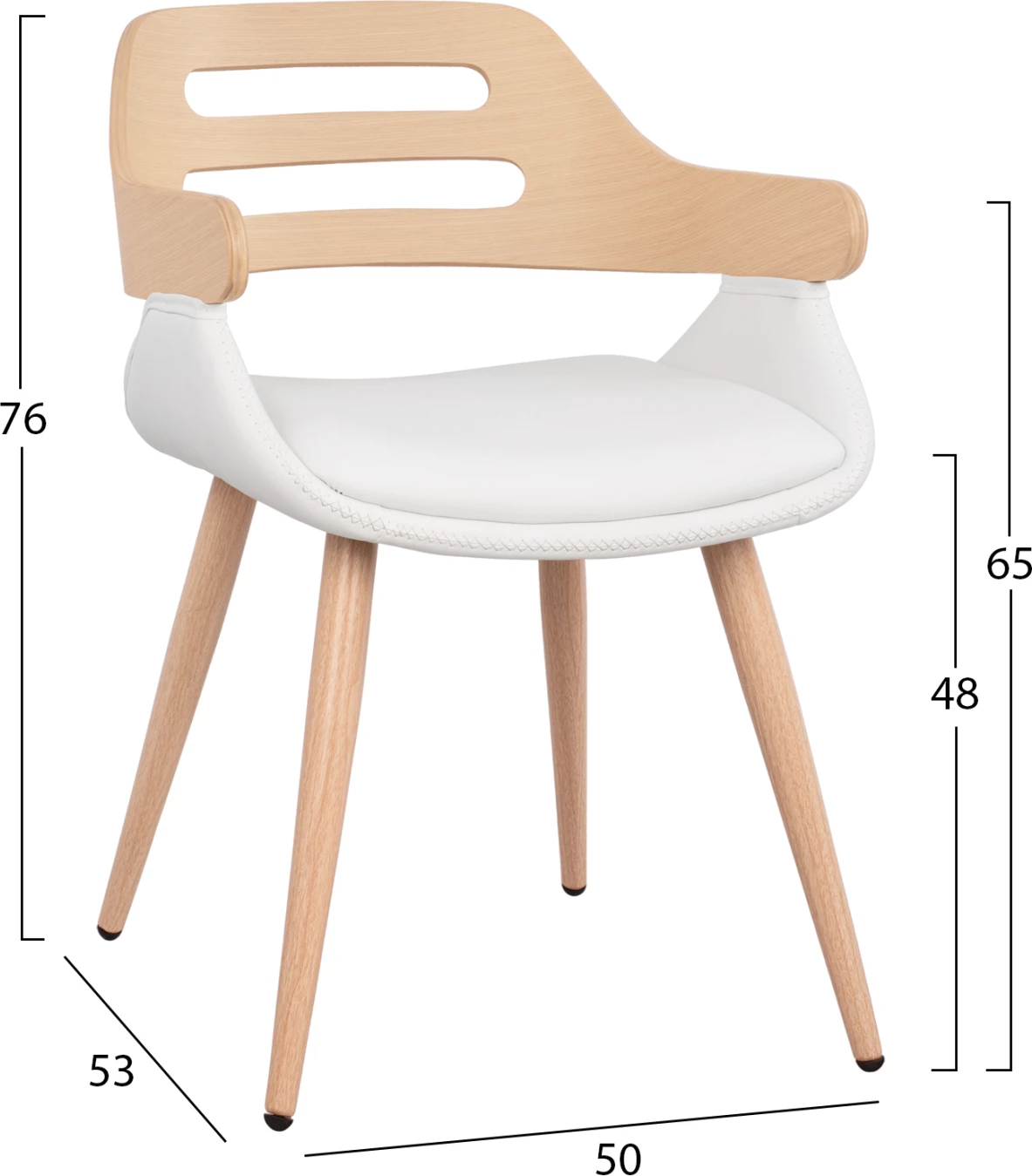 Karrige ndihmëse Superior Pro Sonama me PU të bardhë FH8491.02 50x53x76cm