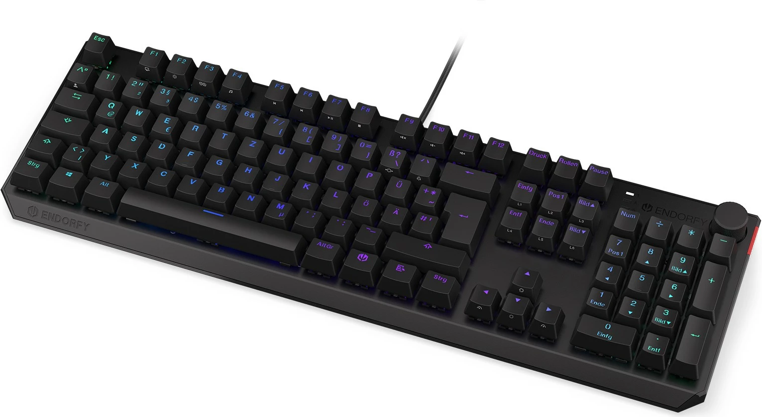 Tastierë mekanike Endorfy Thock, Kailh Red, RGB, QWERTZ, e zezë
