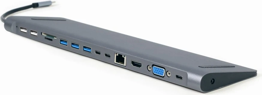 Përshtates USB me shumë porte Gembird A-CM-COMBO9-01, 9x porte, hiri