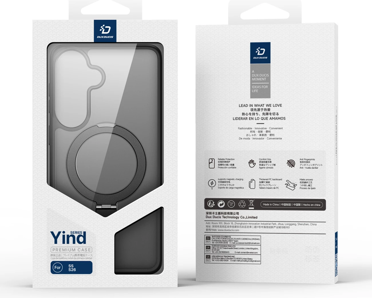 Mbështjellës Dux Ducis Yind për Samsung Galaxy S26 me stand, kompatibil me MagSafe, e zezë