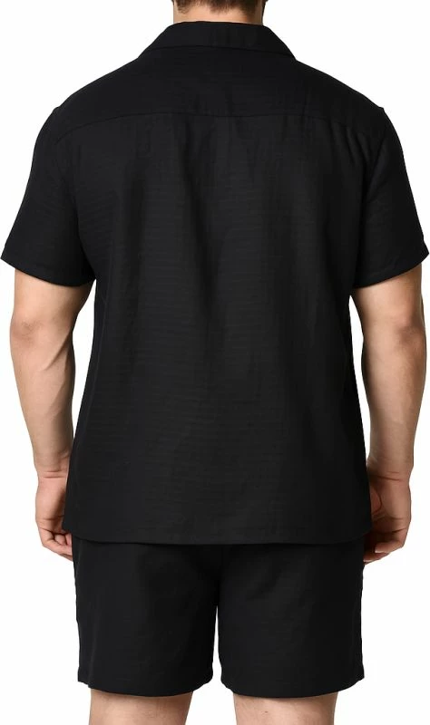 Këmishë plazhi Boss për meshkuj, e zezë