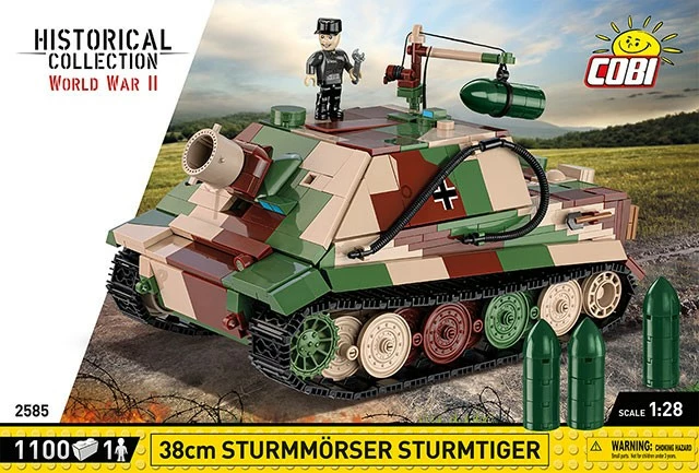 Set blloqe Cobi Klocki 38cm Sturmmörser Sturmtiger, 1100 pjesë, Kamuflazh