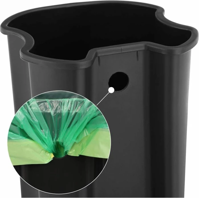 Kosh mbeturinash me pedal SONGMICS LTB14GS 5 L, çelik inox, me enë të brendshme, gri/zi