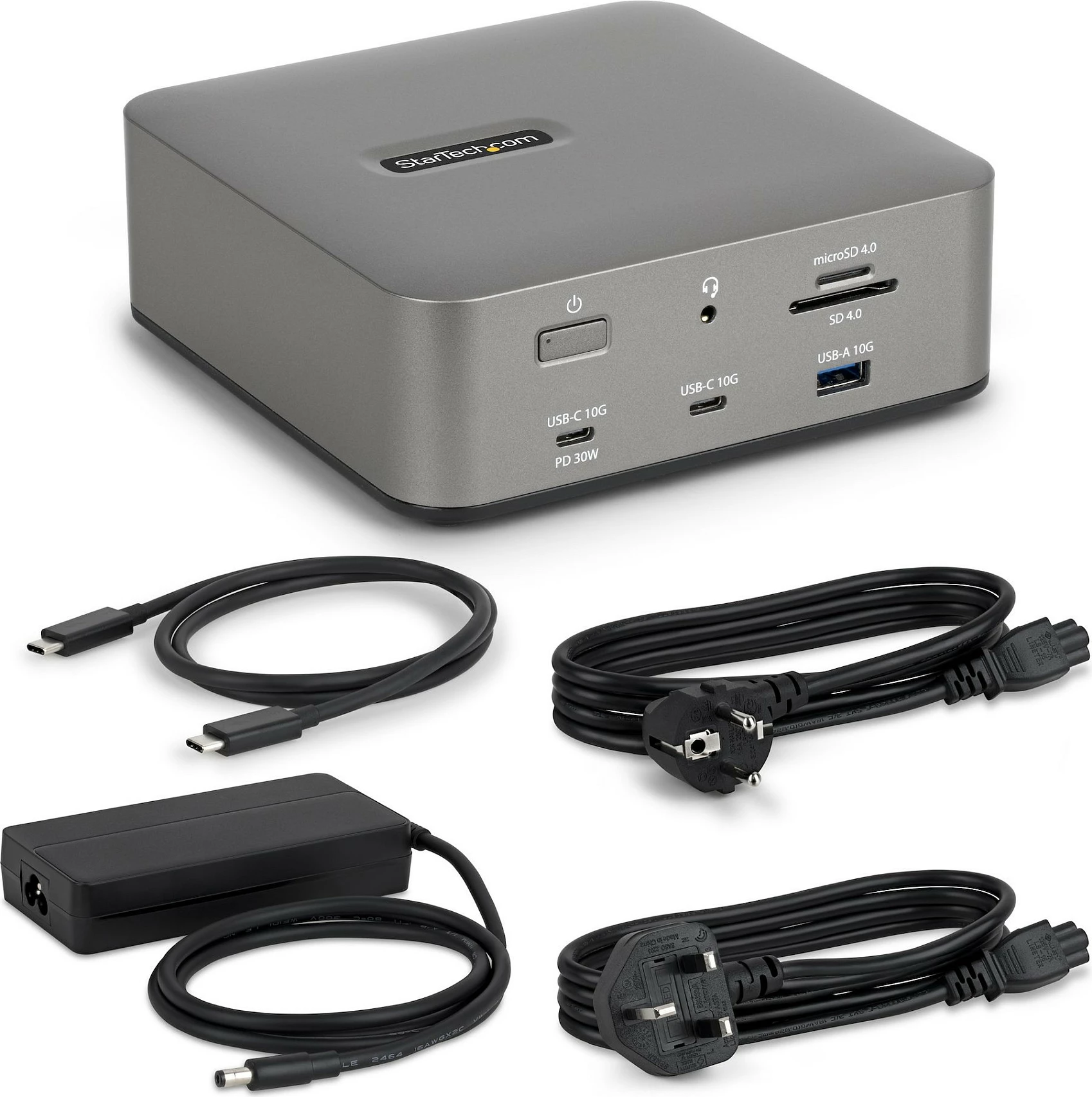 Docking station StarTech Thunderbolt 5, DP/HDMI, triple 4K 144Hz, karikim 140W, 2.5G Ethernet, gri