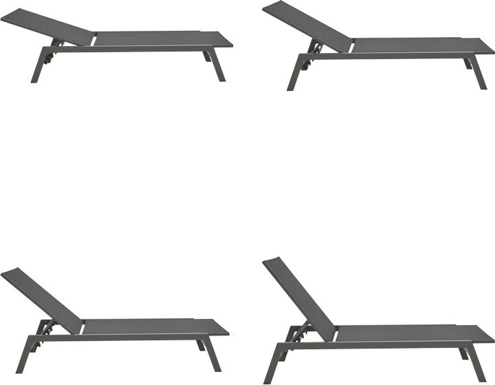 Shezlong Boka, alumin i zi, tekstilene, 60x192x31cm
