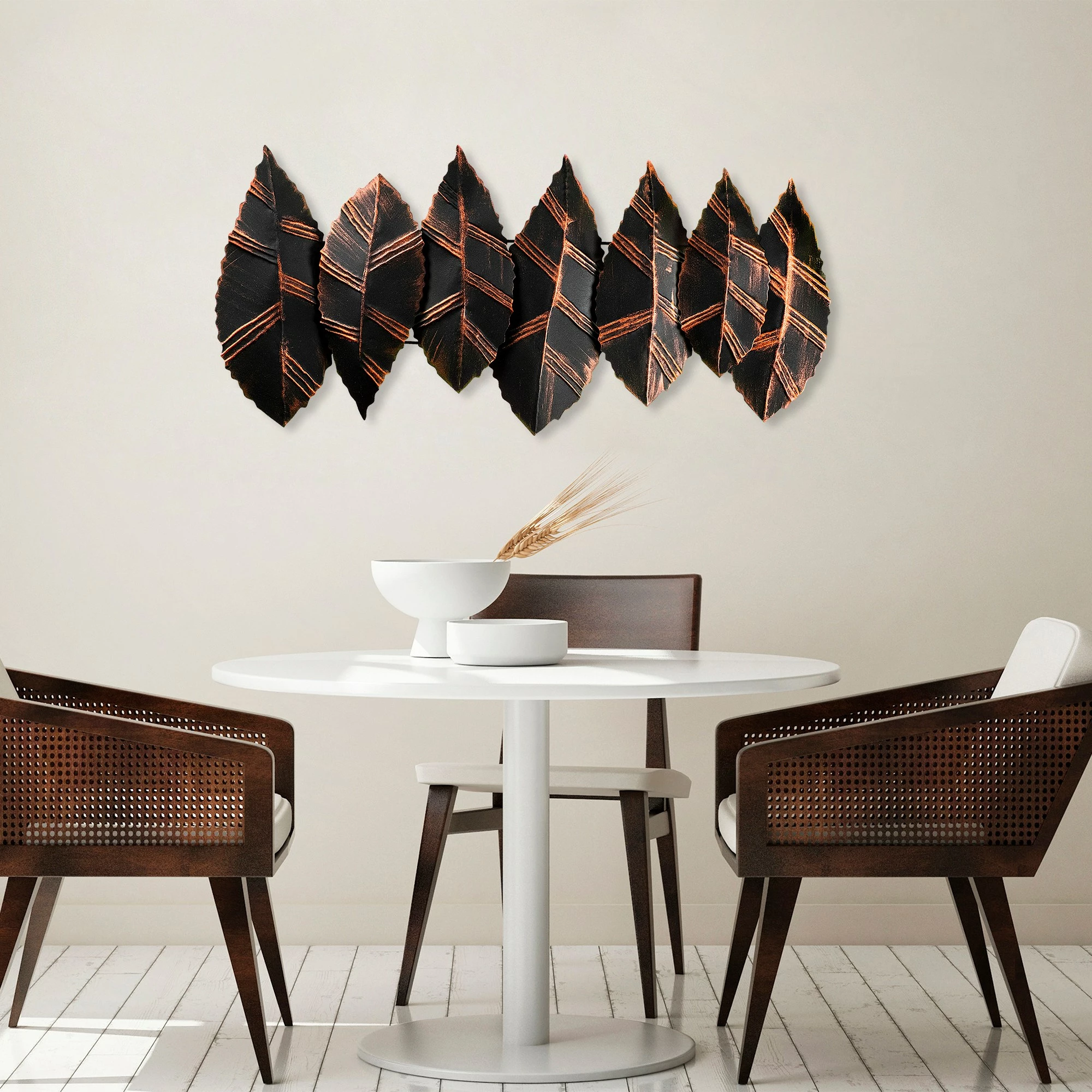 Aksesor dekorativ metalik për mur Wallity, Hornbeam 2, shumëngjyrësh, 52x114cm