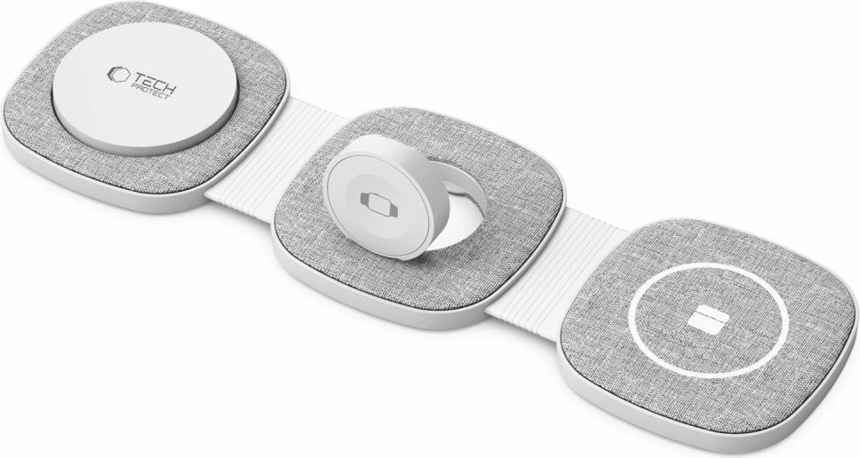 Karikues wireless 3-në-1 Tech-Protect QI15W-A32 me MagSafe, për iPhone/Apple Watch/AirPods, Gri