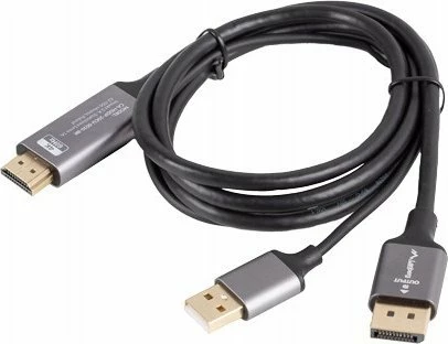 Adapter kabllo Lanberg CA-HDDP-20CU-0018-BK HDMI (M) në DisplayPort (M) 1.8 m 4K@60Hz, e zezë