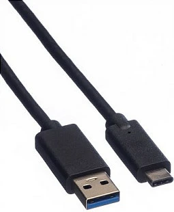 Kabllo USB ROLINE 11.44.9011, USB-A në USB-C, 1 m, USB 3.2 Gen 1 5 Gbit/s, e zezë