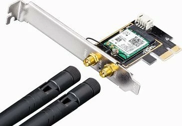 Kartë rrjeti Wi‑Fi PCIe Cudy WE3000, Wi‑Fi 6E AX210 2402 Mbps, Bluetooth 5.2, 2x RP‑SMA, e zezë