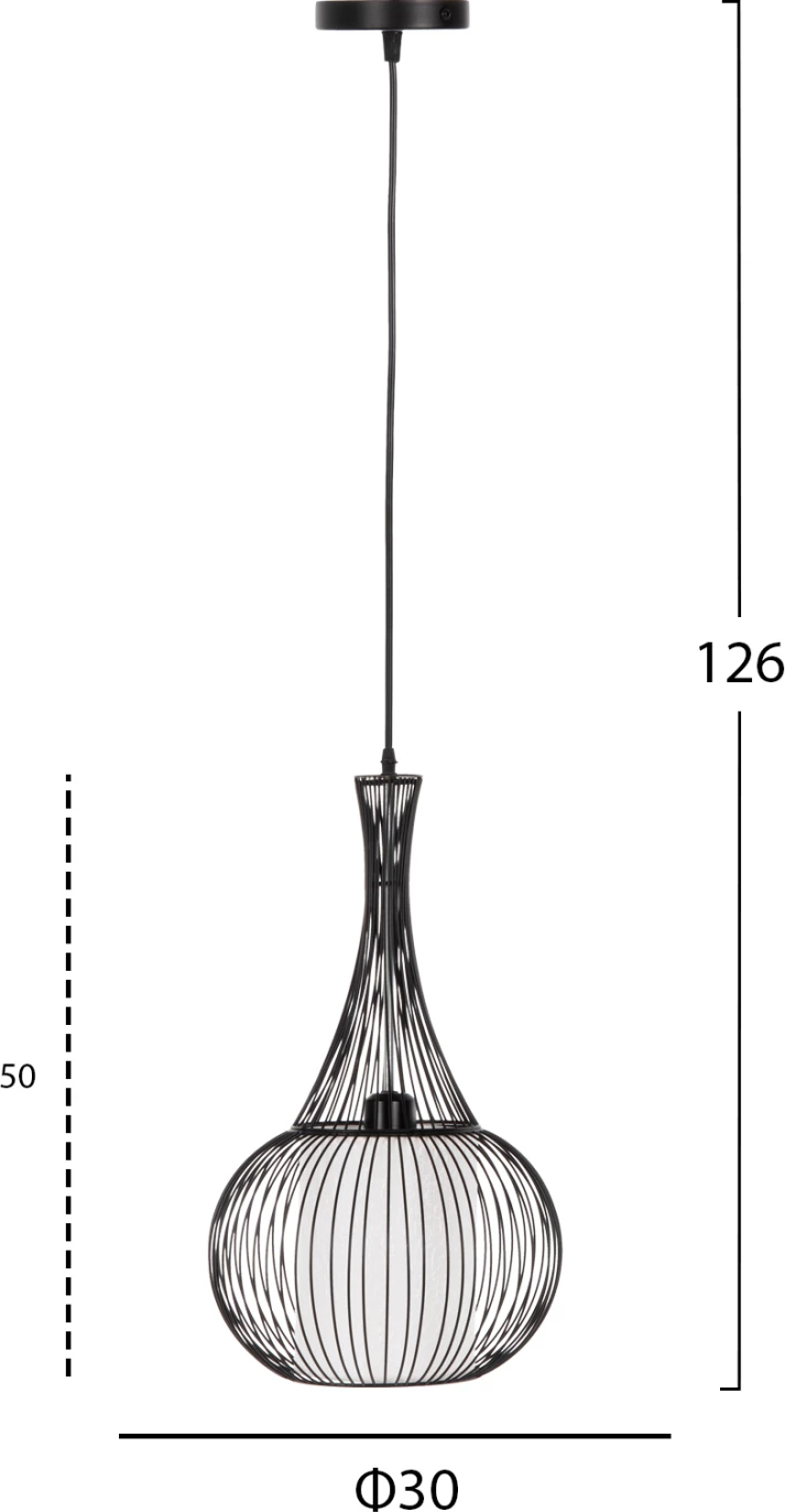 Llambë varëse tavani, metal i zi, FH4132, Φ30x50H cm