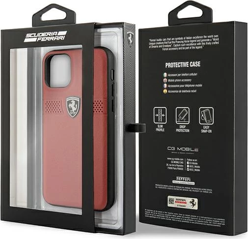 Mbështjellës Ferrari FEOBAHCN58RE për iPhone 11 Pro 5.8", Off Track Leather, Kuq