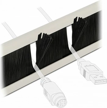 Panel menaxhimi kabllove DeLOCK 10" 2U, brush strip, tool-free, metal, zi/gri