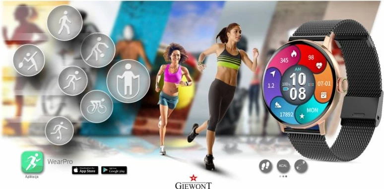 Smartwatch për femra Giewont, rozë gold