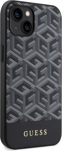 Mbështjellës Guess GUHMP14MHGCFSEK për iPhone 14 Plus 6.7", G Cube Stripes MagSafe, i zi