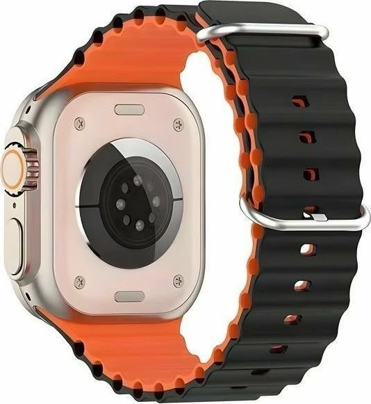 Rrip Smartwatch Beline Silicone Waves për Apple Watch 38/40/41mm, zi-portokalli, me kuti