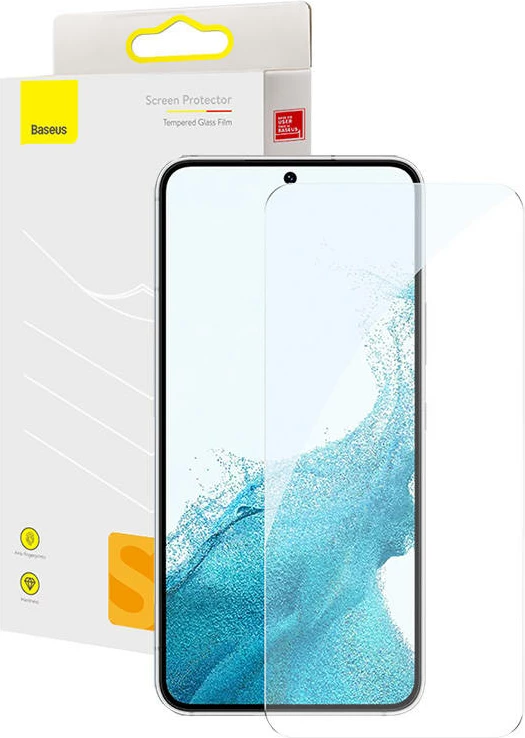 Mbështjellës xhami i fortë Baseus për Samsung S23, Transparent