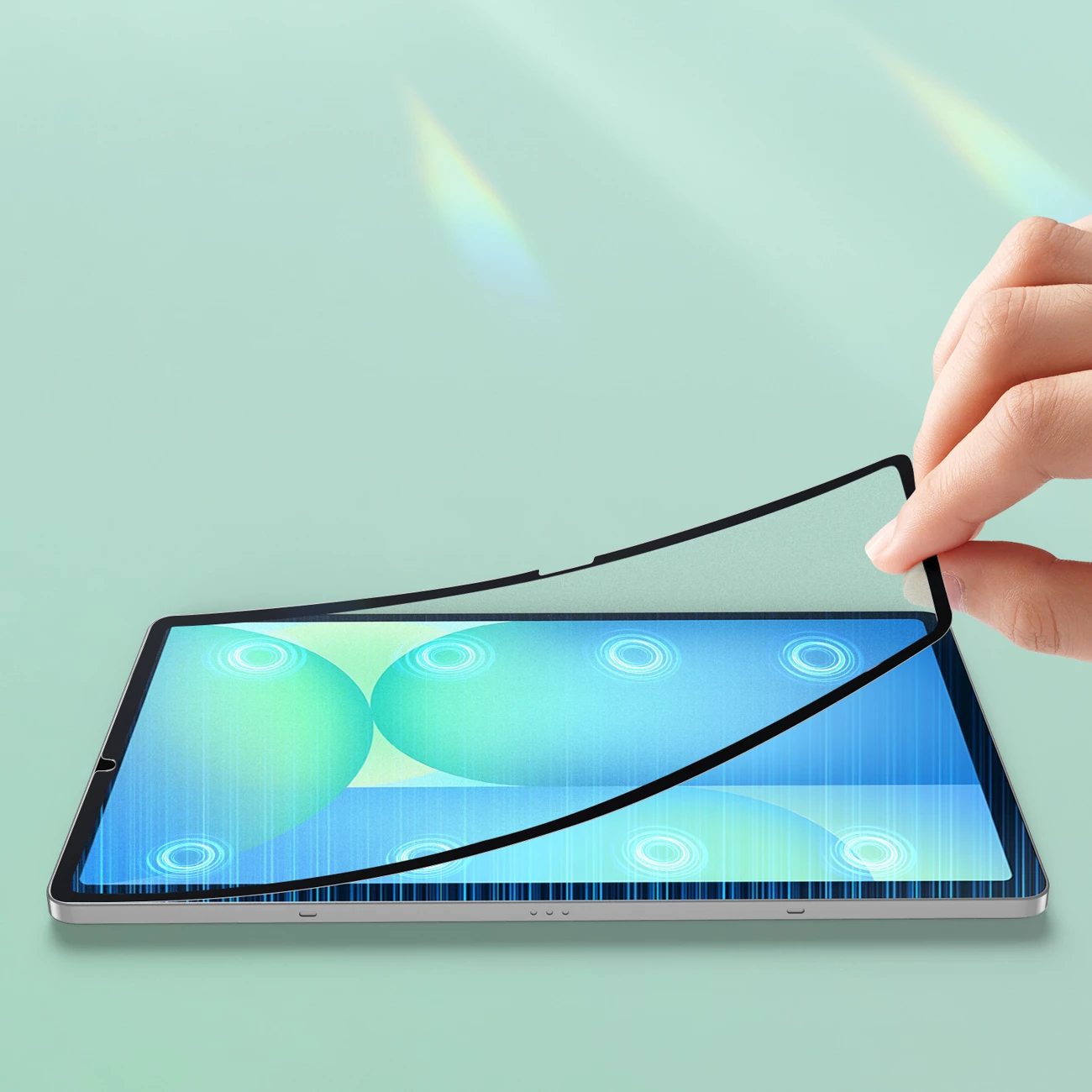 Film mbrojtës mat për tablet Samsung Galaxy Tab S10 FE/S9/S9 FE/S8/S7, Dux Ducis Naad Paperlike, transparent me kornizë të zezë