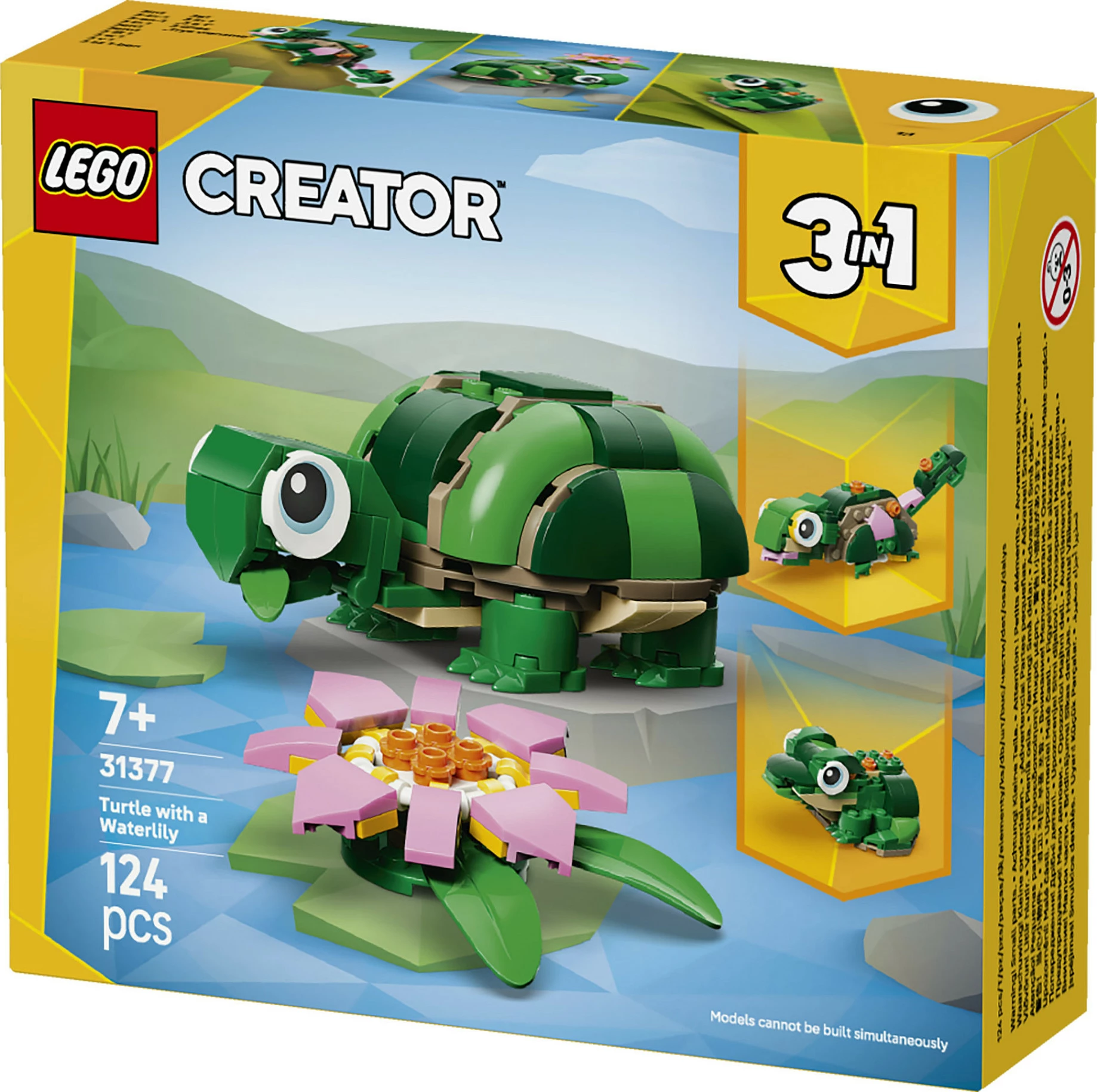 Set ndërtimi LEGO Creator 3-në-1 31377 Breshkë me zambak uji, 124 pjesë, shumëngjyrësh