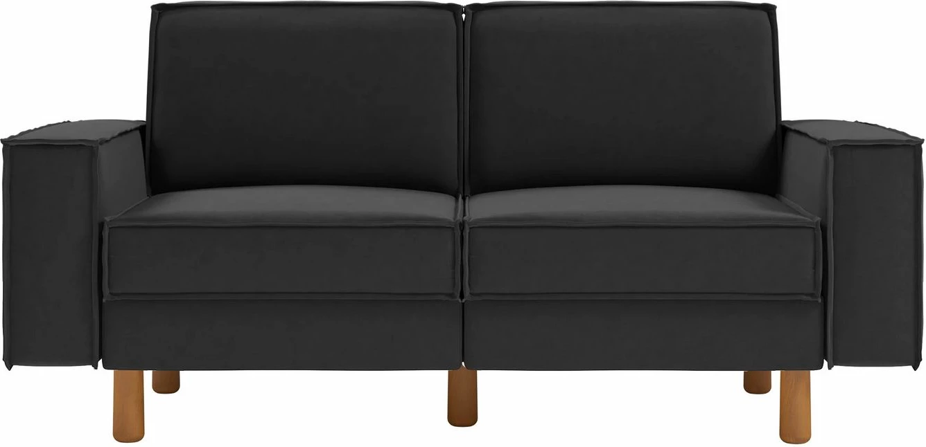 Divan dy-vendësh Atelier del Sofa, Sparrow 2, ngjyrë gri nate, këmbë druri arre