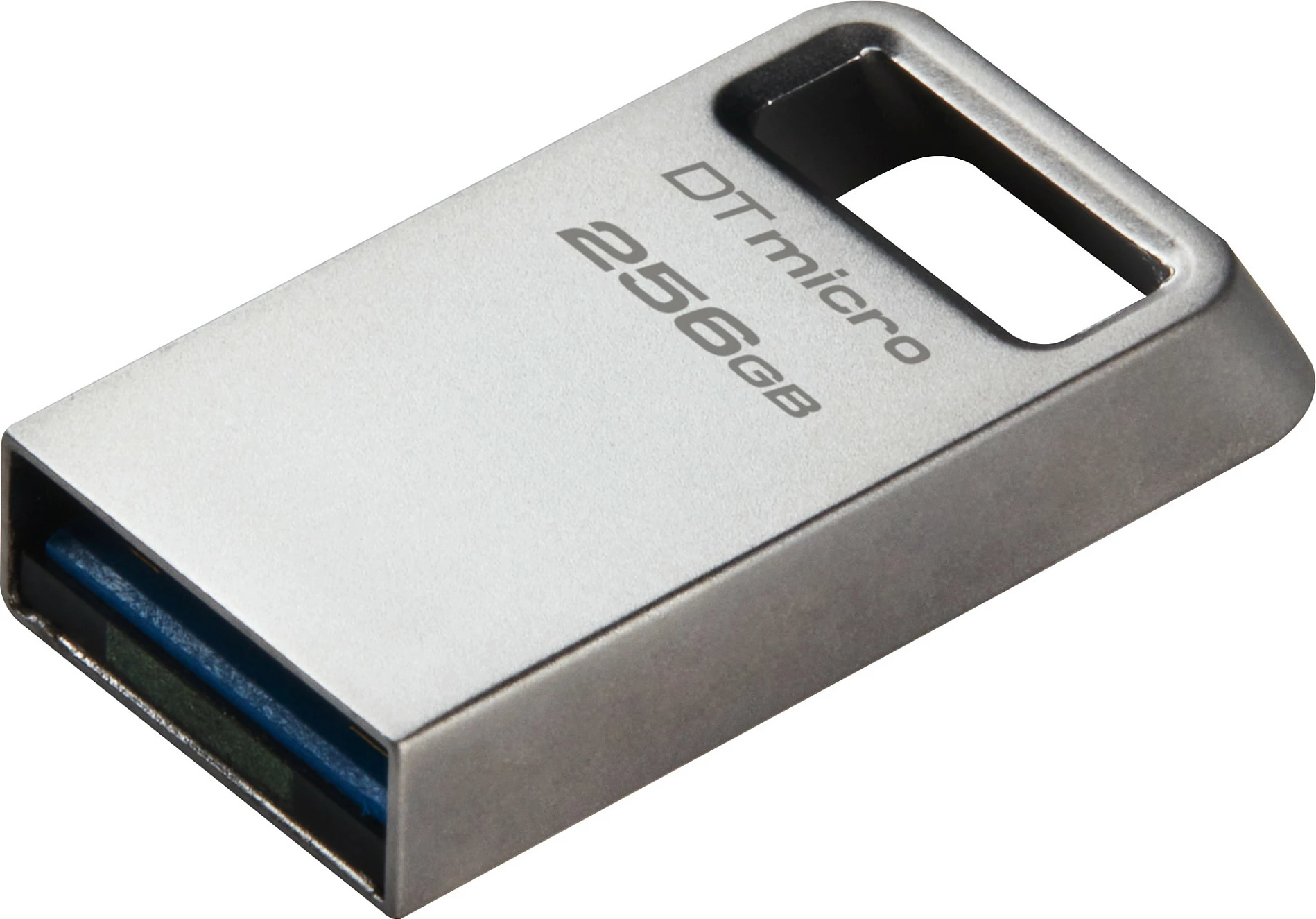 USB Kingston DataTraveler Micro 256GB, USB 3.2, metal, silver