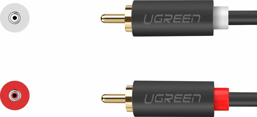 Kabl audio Ugreen 10518 2x RCA në 2x RCA 2m, gri