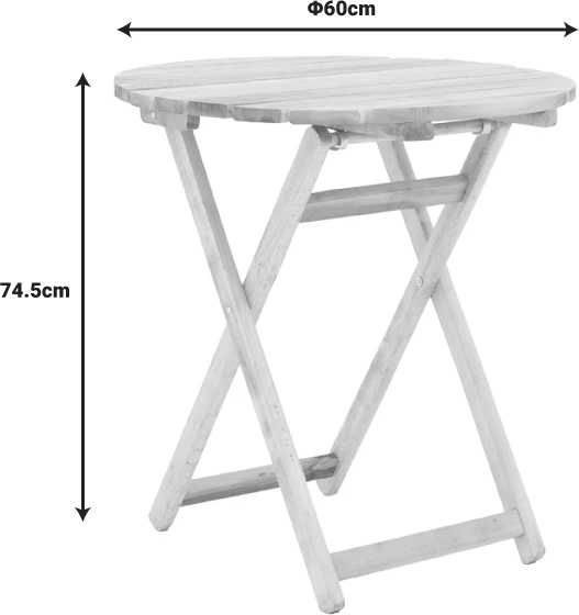 Tavolinë Letna dru ahu masiv, ngjyrë natyrale, D60x74.5cm