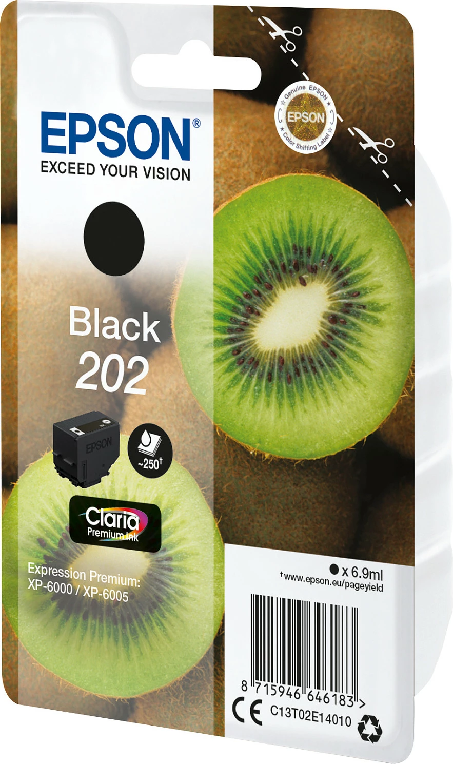 Toner Epson Kiwi 202 Claria Premium, Black, 6.9ml, Standard Yield