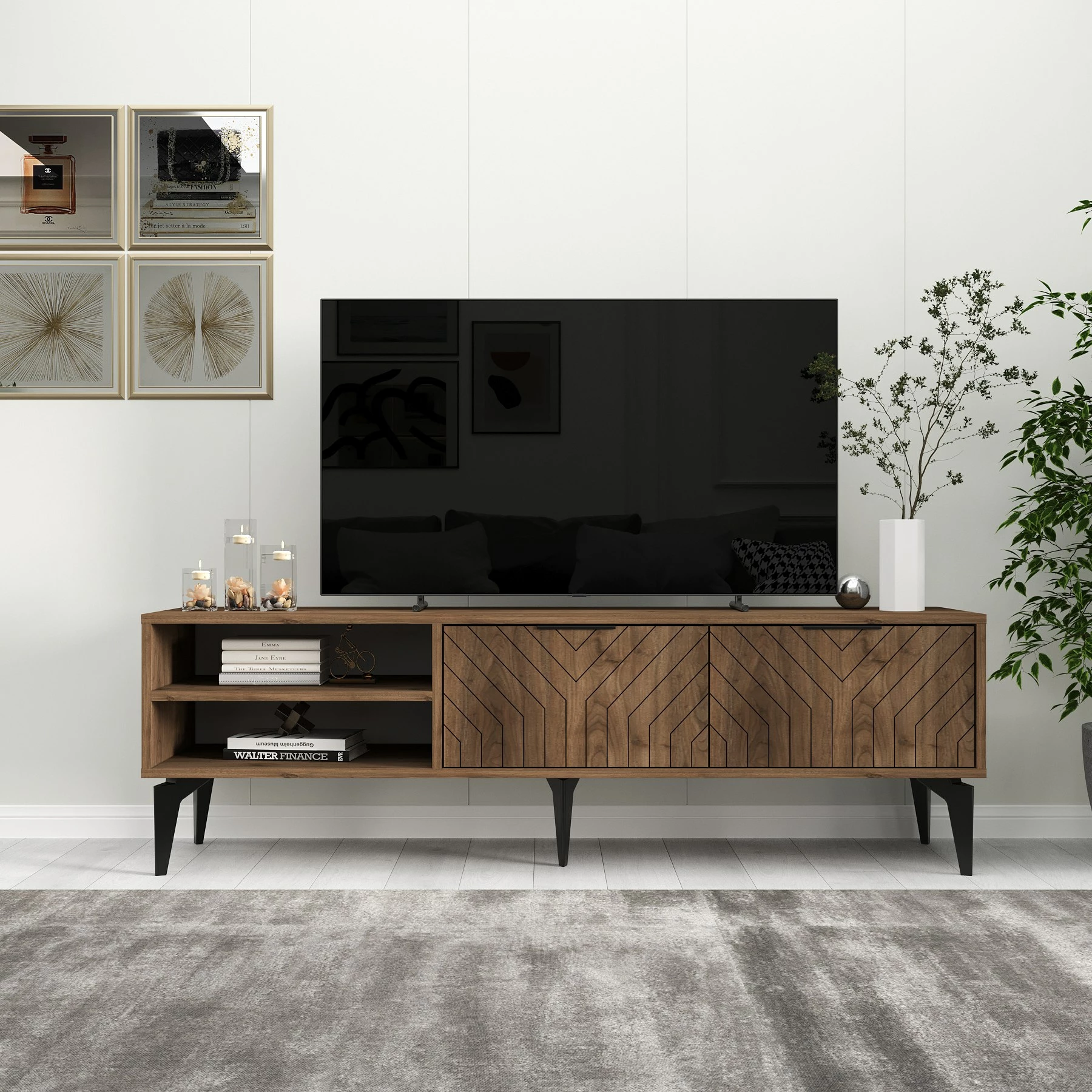Komodë TV Skye Decor, Regina, ngjyrë arre