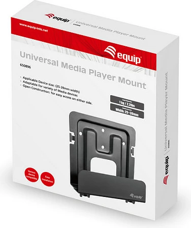 Mbajtëse muri për media player Equip Universal 25x39 mm, deri 1 kg, e zezë