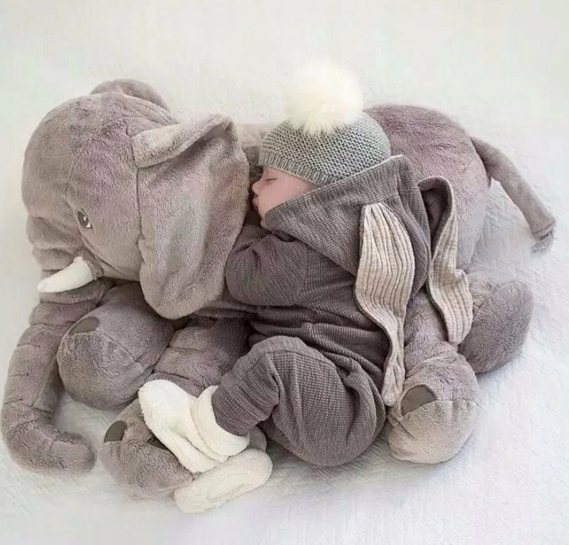 Jastëk lodër pelushi elefant, Gotel B48L, 70 cm, gri