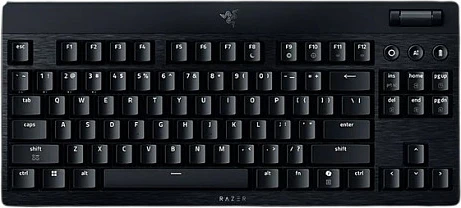 Tastierë Razer BlackWidow V4 Low-profile Tenkeyless HyperSpeed, Switch Orange, layout gjerman, RGB, e zezë