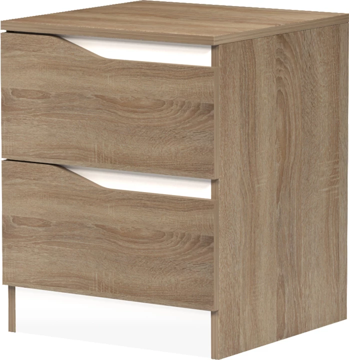 Komodinë anës krevati Verena, sonoma-bardhë, 40x40x50cm