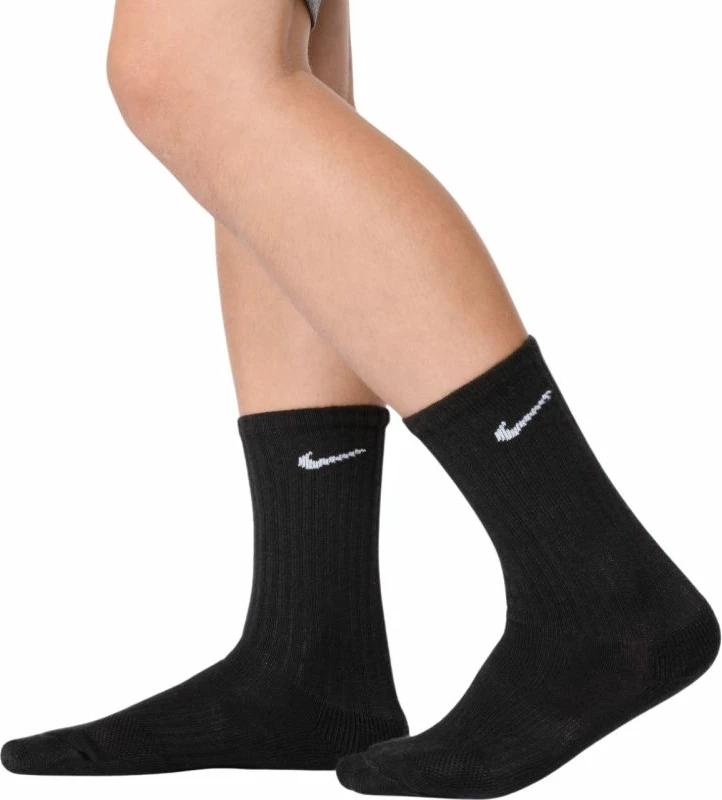 Çorape për fëmijë Nike Everyday Cush Crew SX6910 010, të zeza, 6 palë