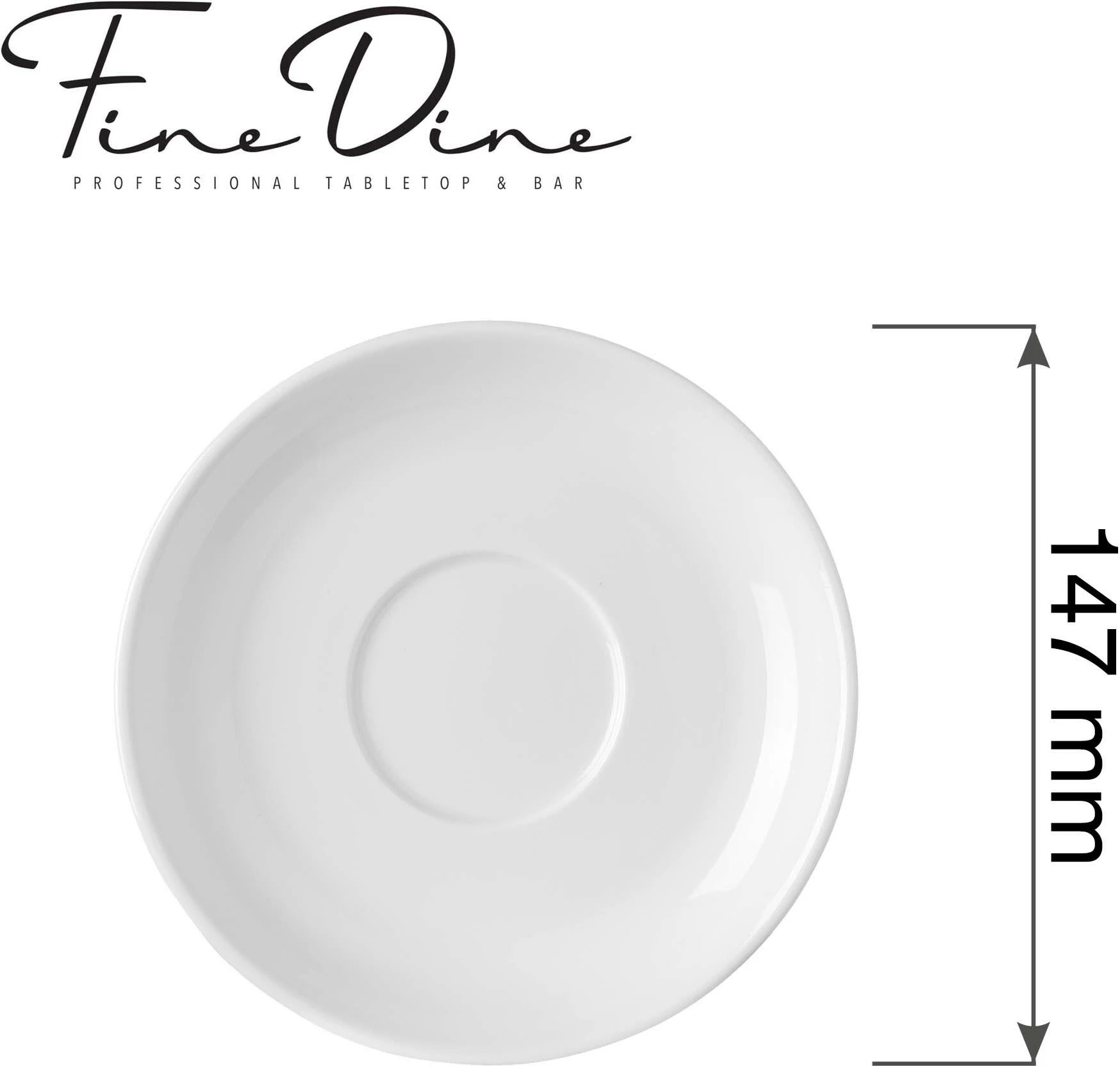 Pjatëz kapuçino Fine Dine Pure Bianco 150 mm, e bardhë, set 12 copë