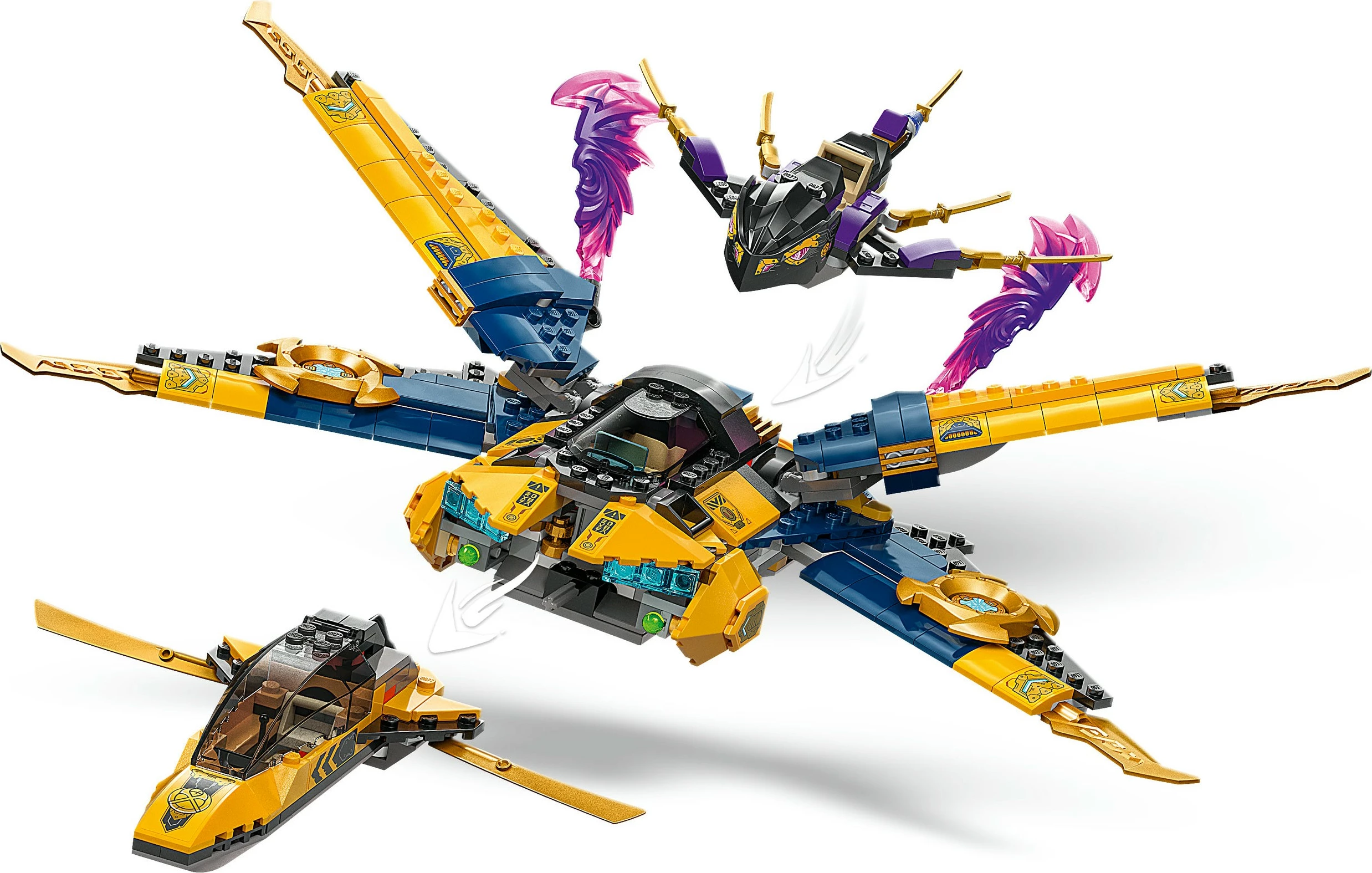 Set ndërtimi LEGO Ninjago 71833 Ras & Arin Super Storm Jet, 510 pjesë, multikolor