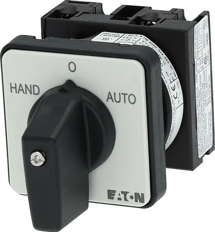 Çelës ndërrues Eaton T0-1-15431/E, 1P 20A, HAND-0-AUTO, IP65, i zi/gri