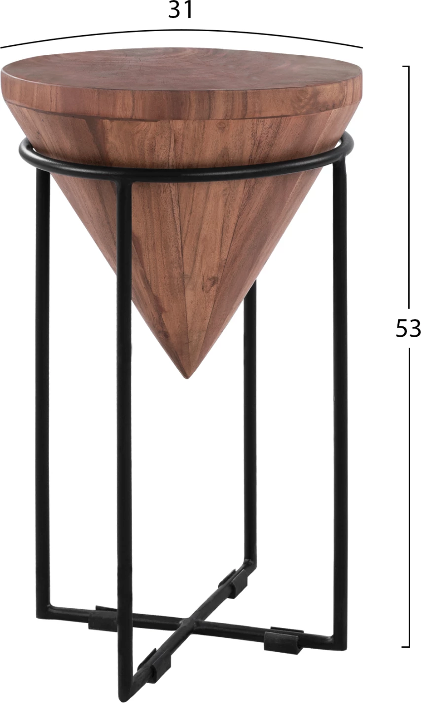 Tavolinë anësore FH8217.11, trung akacie i fortë, Φ31x53H