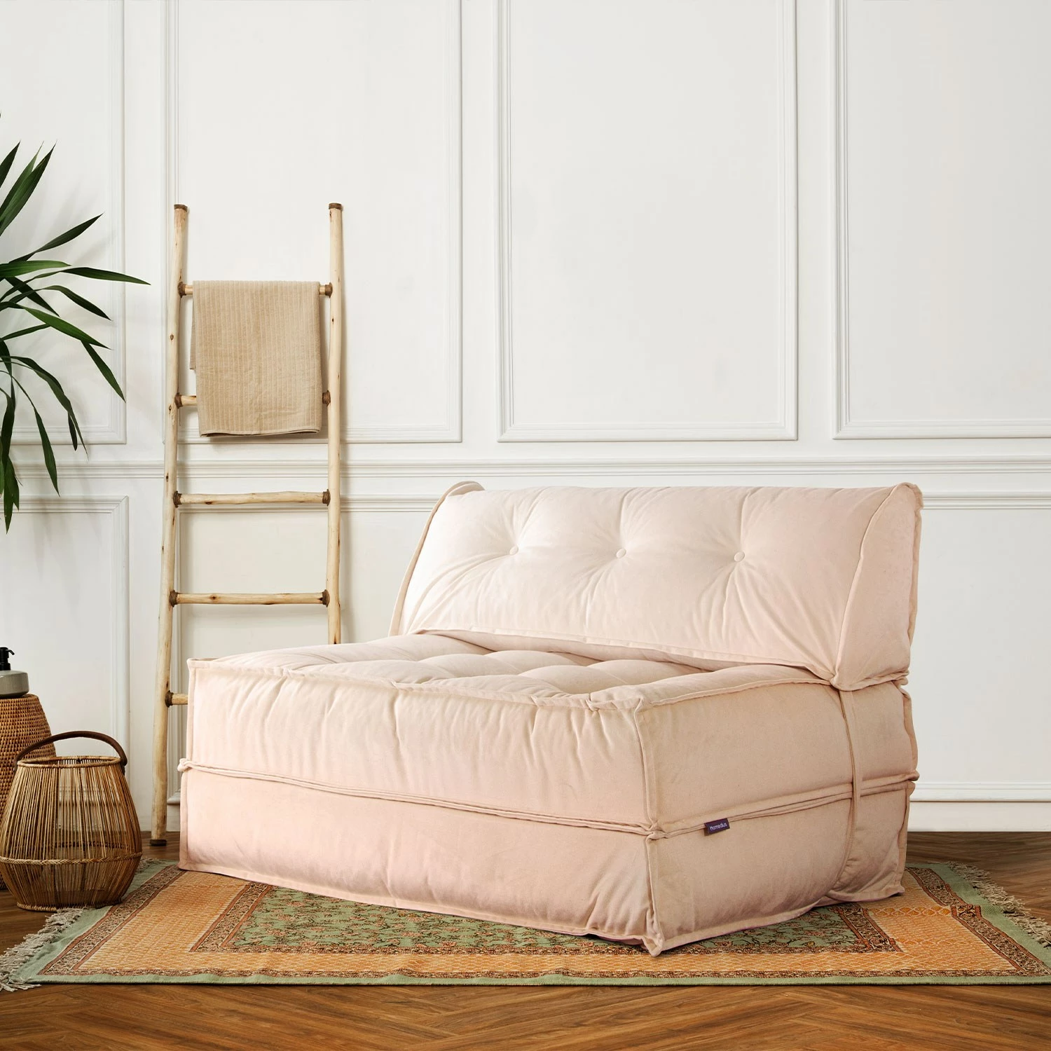 Divan-krevat 2 vendësh, Atelier del Sofa, kadife bezhë