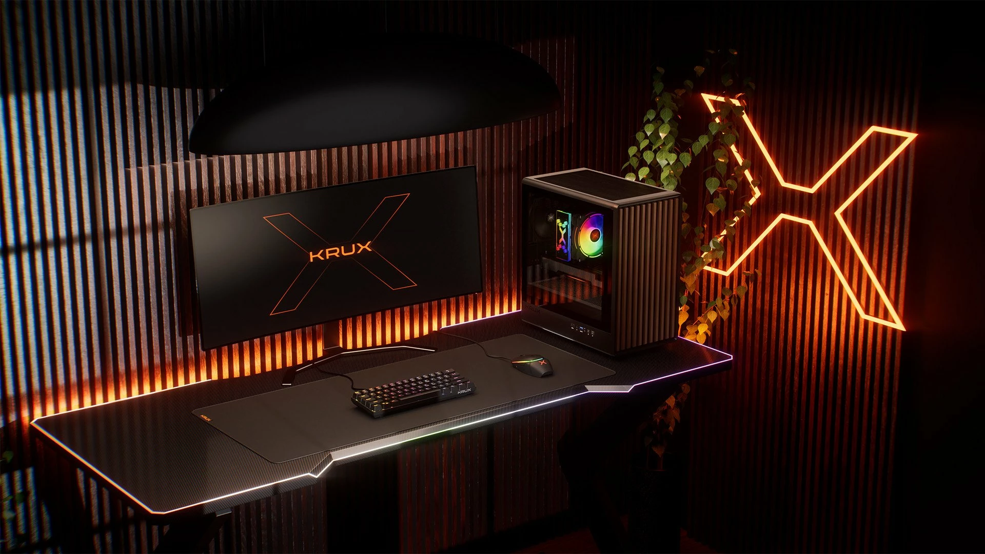 Kasë Krux Helio KRXD011 Mini Tower microATX/Mini-ITX, USB-A 3.0 + USB-C, panel anësor xham i temperuar, e zezë me dru