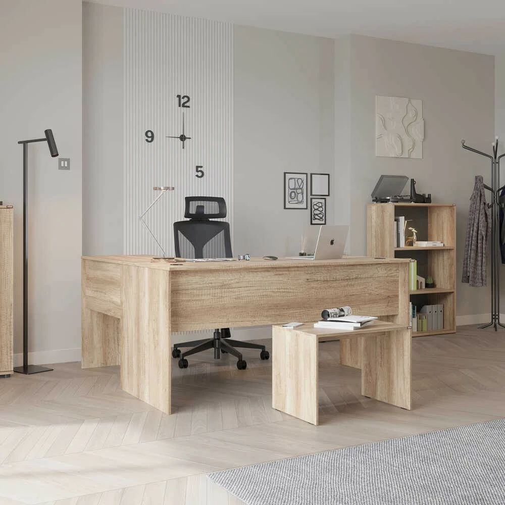 Tavolinë pune Hanah Home, Rms-320-Tt-1, ngjyrë arrë e çelët, 160x75x144cm