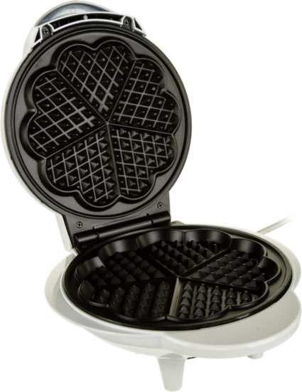 Pjekës waffle Camry CR3022 1000 W, 5 waffle në formë zemre, shtresë qeramike jo-ngjitëse, i bardhë